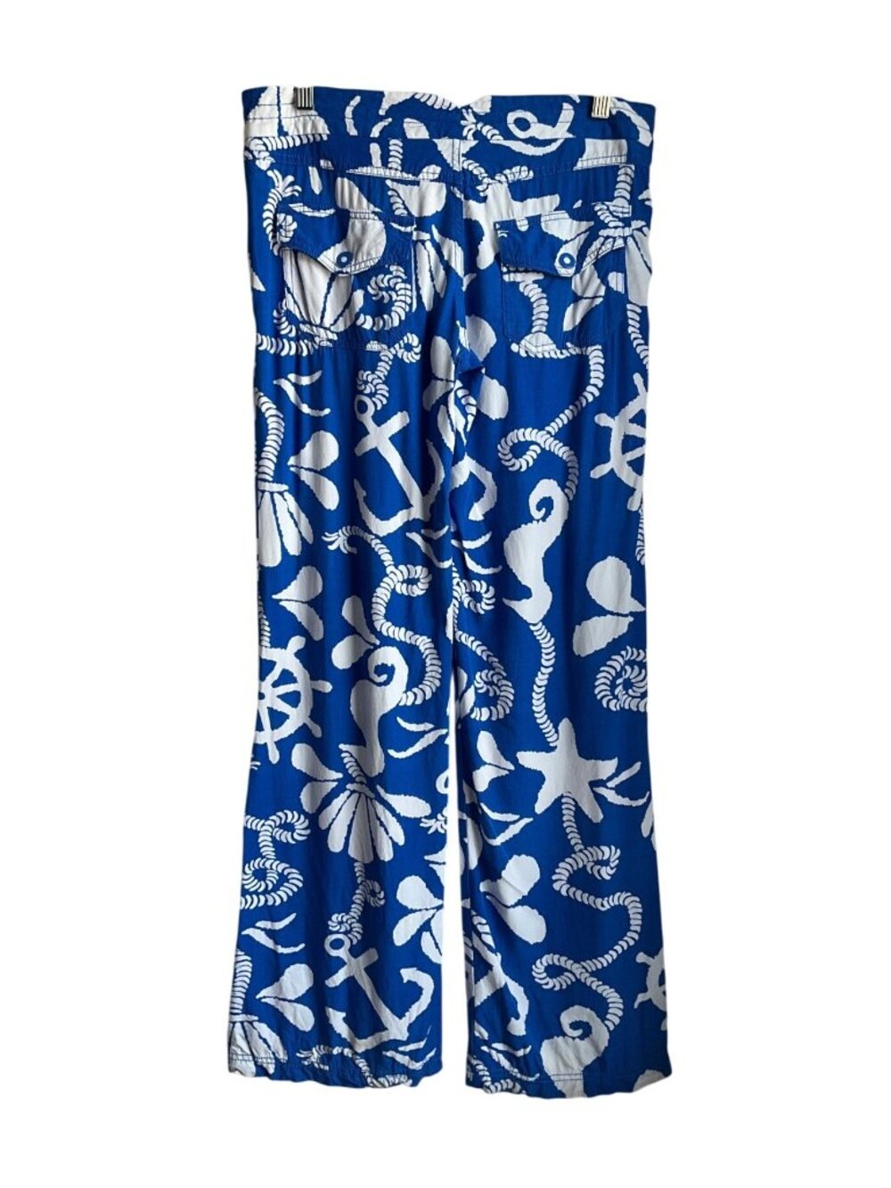 Lilly Pulitzer Schooner Blue Dock Hopper Nautical Coastal Pippa Pants Wide Leg - Picture 3 of 16